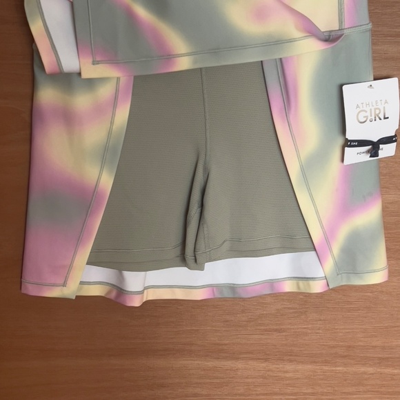 NWT Athleta Girl Goal Getter Short size XXL/16 athletic pastel pink yellow green - Picture 3 of 7